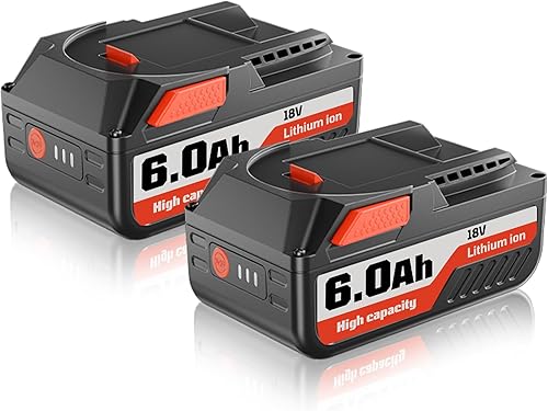 VINIDA 2Pack 6.0Ah 18V R840087 Reemplazo de batería de litio para Ridgid 18V batería R840083 R840085 R840086 R840087 R840089 AC840085