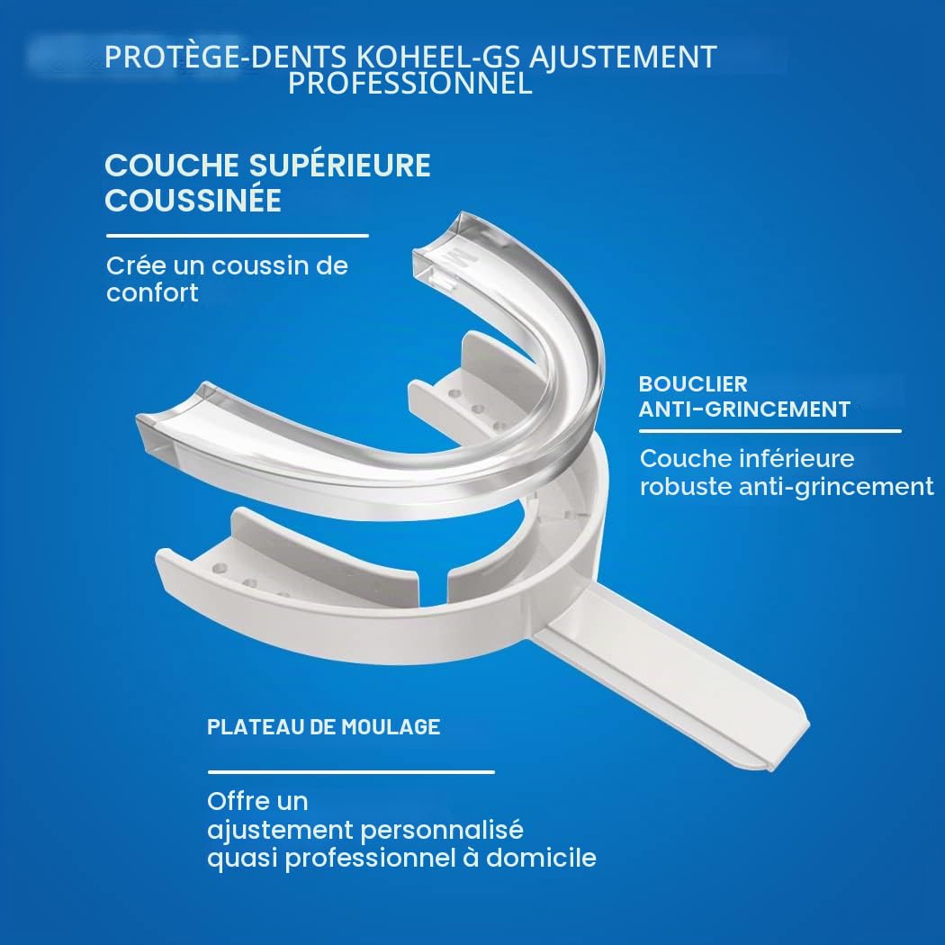 KOHEEL GS Gouttière Dentaire Thermoformable pour Bruxisme, Protège-Dents de Nuit Anti-Grincement et Serrement de Dents, Lot de 5 (Blanc Grand)