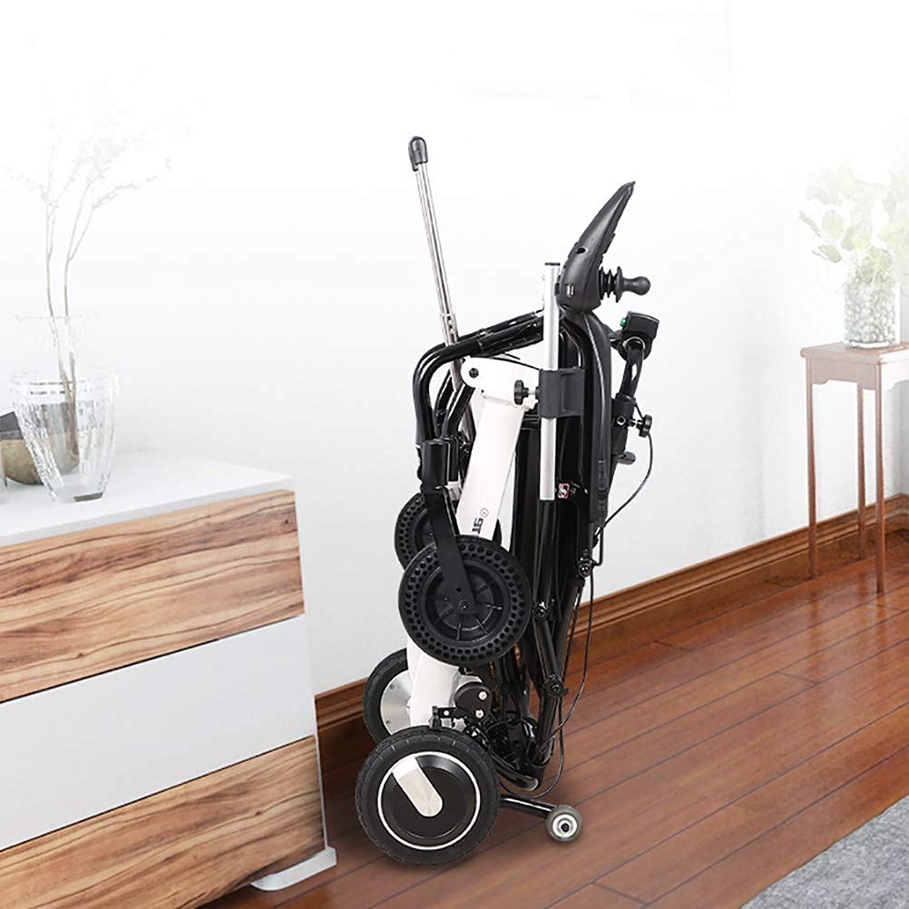 Sedia a rotelle Portatile alla Moda, Leggera, Pieghevole, con Apertura Rapida, ausilio per la Mobilità, Potente Motore a Doppio Motore, Batteria agli ioni di Litio, sicura e Facile da Guidare.