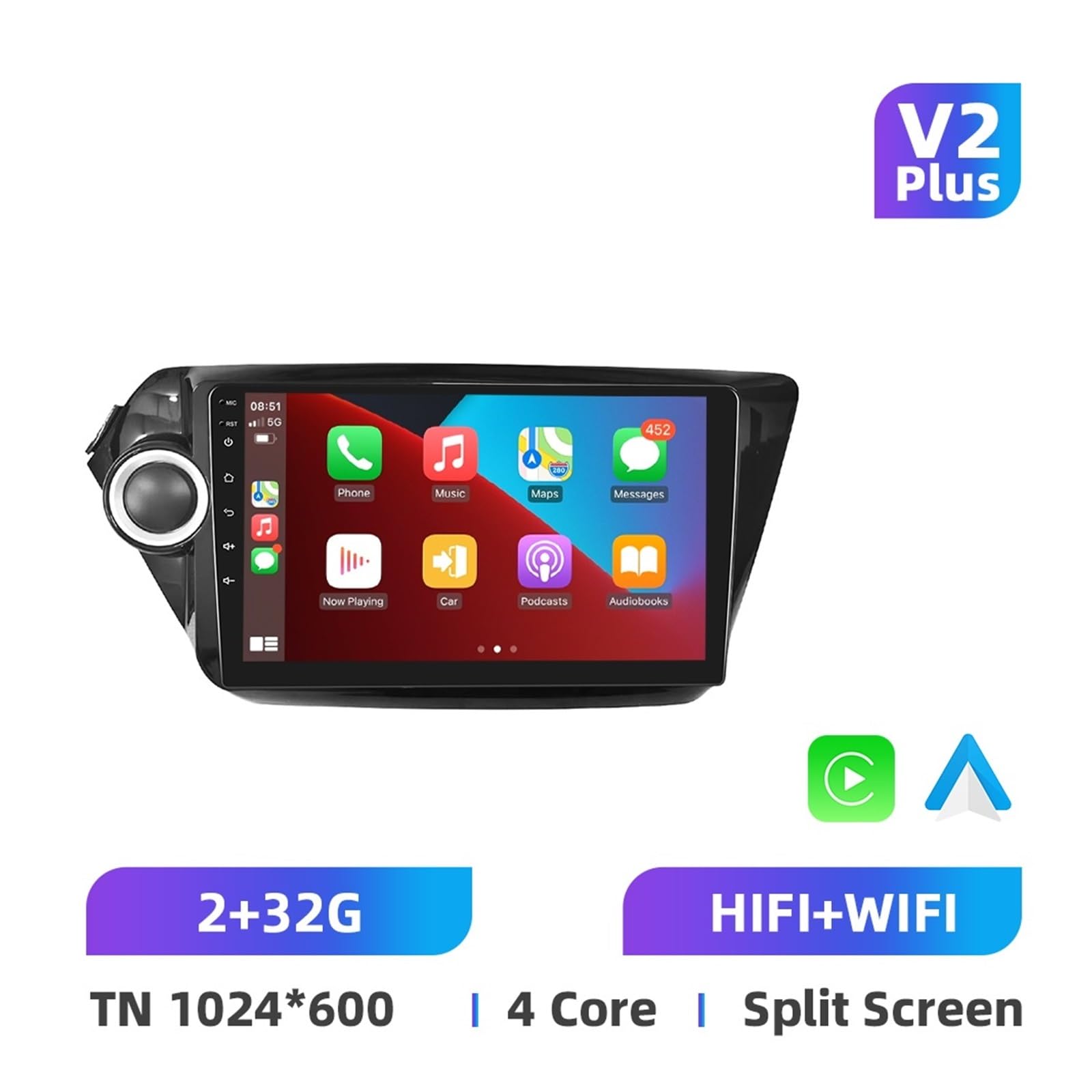 Nawigacja satelitarna Radio Samochodowe Multimedialny Odtwarzacz Wideo Automatyczna Nawigacja GPS(2 32G Carplay)