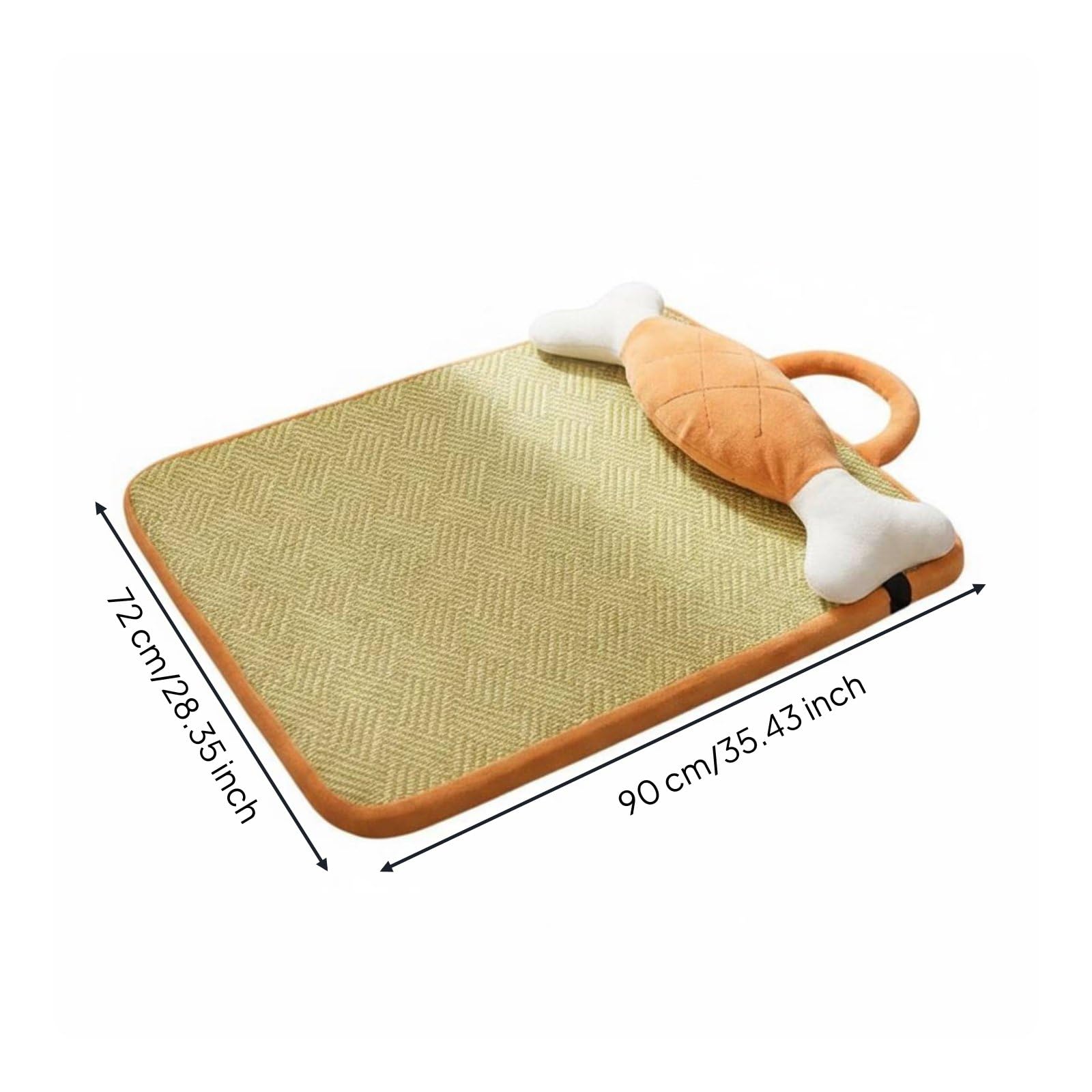 predolo Tapis Rafraîchissant Chien Respirant Panier Chien Lavable Coussin Amovible Produit Animalier pour Été, 90 X 72 Cm, Os
