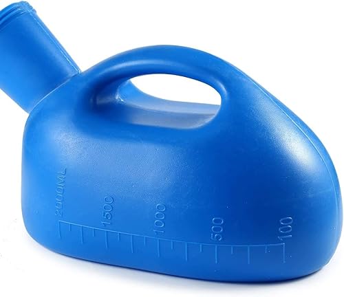 Vista 9 de ONEDONE Urinarios para hombres – Orinal portátil para hombres a prueba de derrames, botella de orina para hombre, botella de orina masculina, Azul
