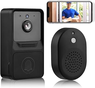 Doorbell Camera Wireless, WiFi Video Doorbell Wireless with Chime, Night Vision, Cloud Storage, 1080P HD, 2-Way Audio, Rechargeable Battery, Cloud Storage