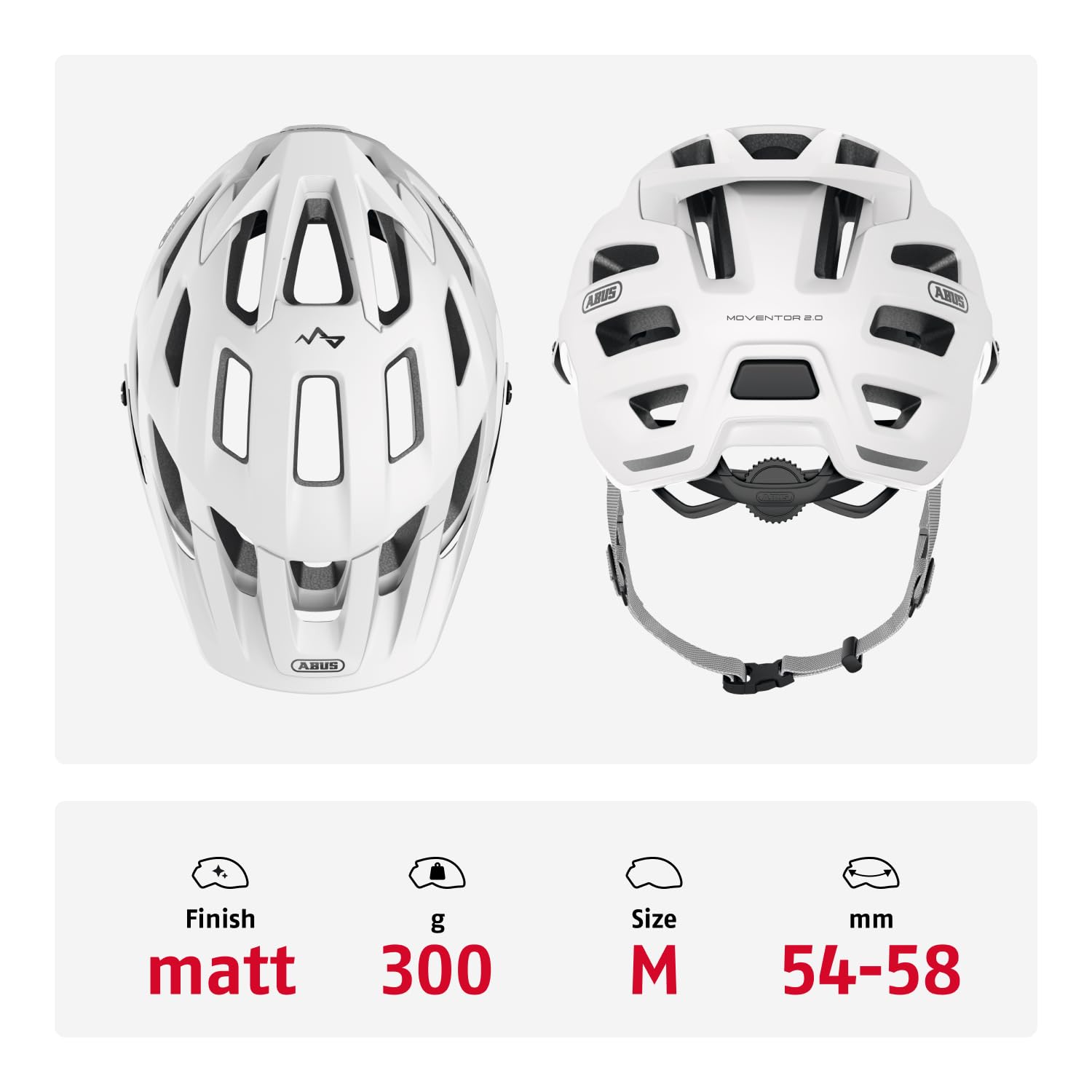 ABUS Casco MTB Moventor 2.0, Blanco, M Talla M