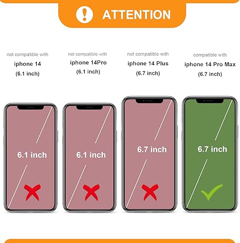 Miniatura 2 de Bocasal Funda tipo cartera cruzada para iPhone 14 Pro Max, con bloqueo RFID, de piel sintética, con cremallera, funda tipo cartera con función atril