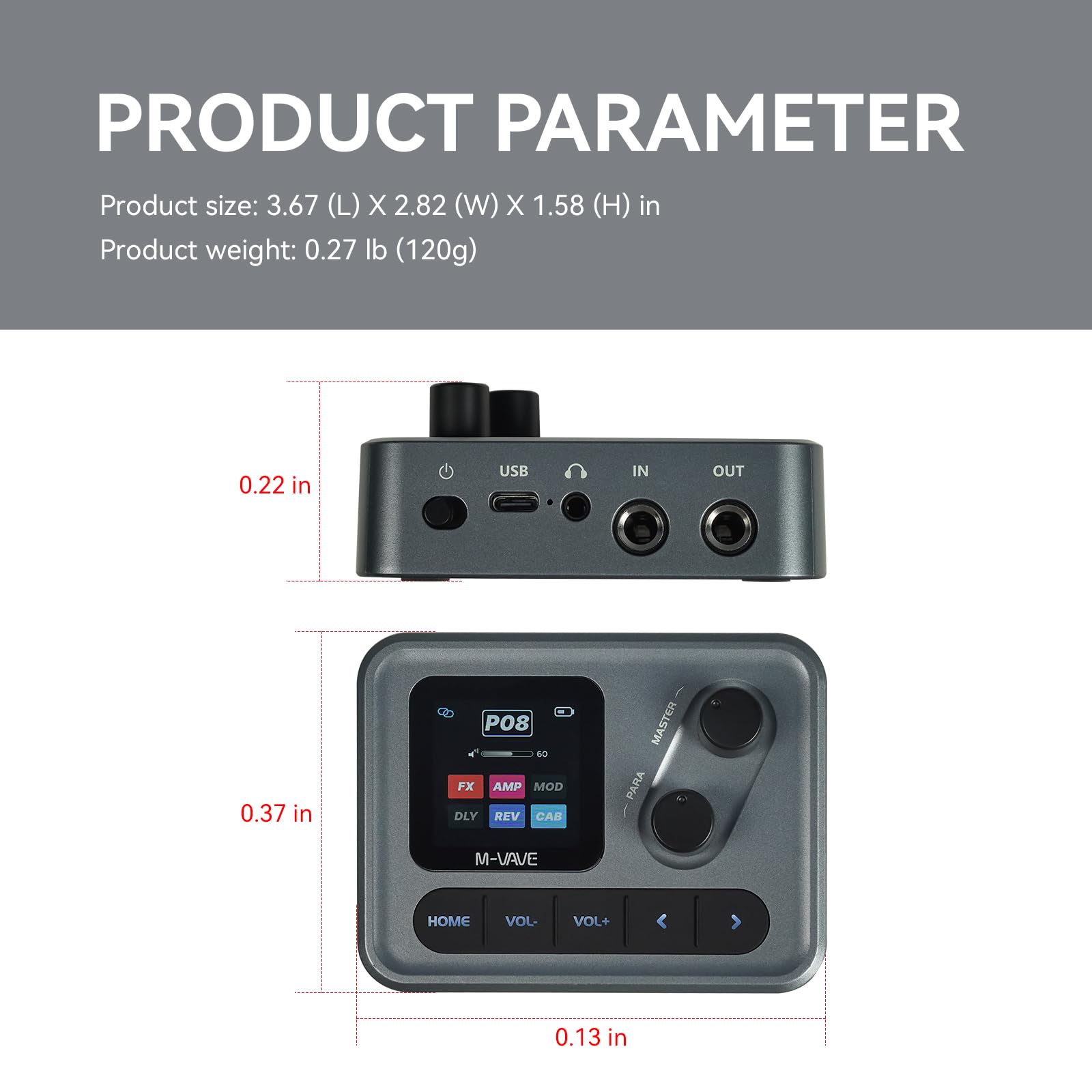 Amazon.com: M-VAVE Pocket AMP Effect Pedal Guitar Bass 6 Modules