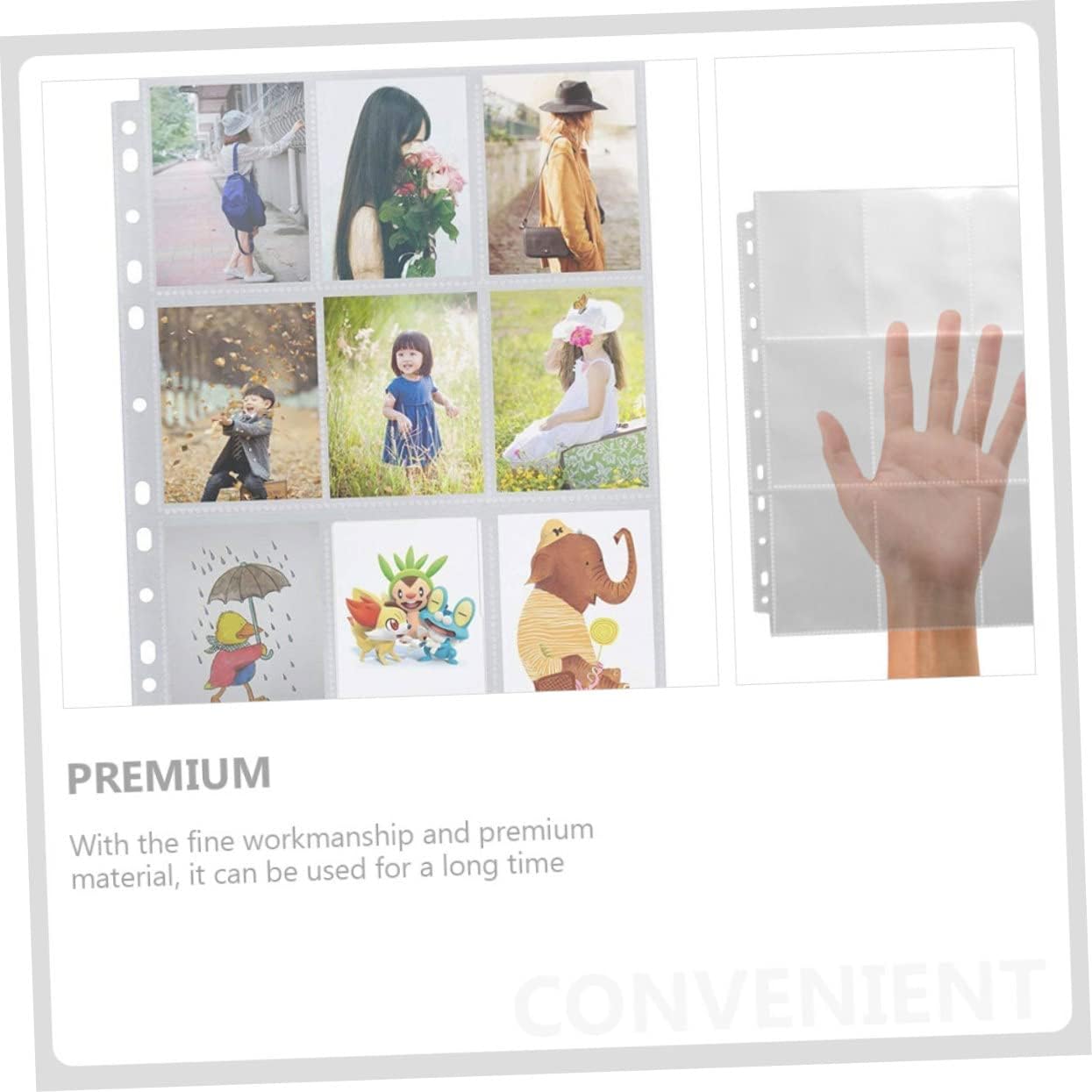 20Pcs Photo Album Sleeves High Plastic Pages for Postcards Photographs and Lightweight Photo Book Accessories for Organizing and Displaying Memories
