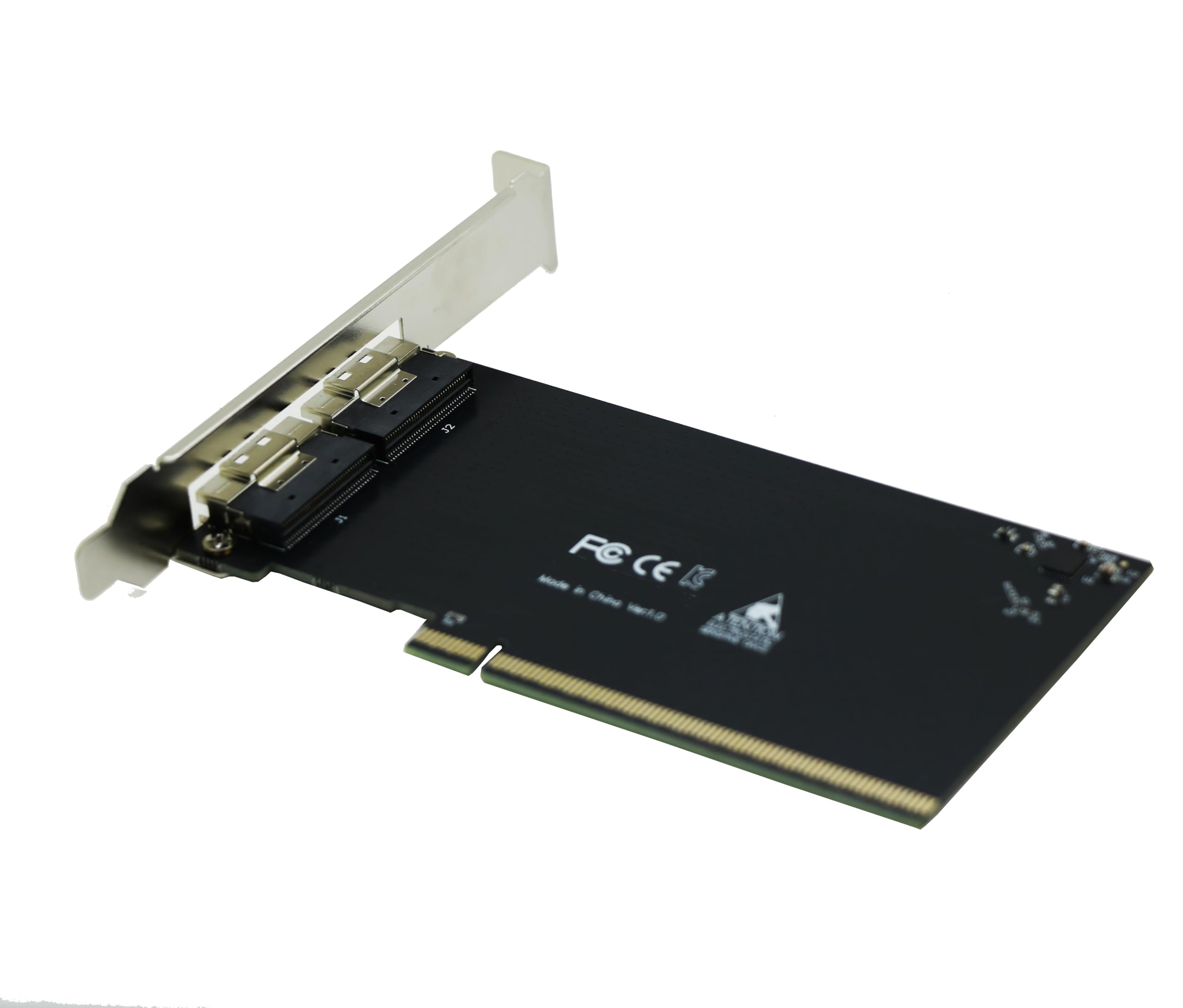 Sintech Carte adaptateur PCIe 4.0 16x vers Dual SFF-8654 Slimline SAS, PCI-e Bifurcation x16 vers x8x8 Split SFF-8654 Slimline SAS