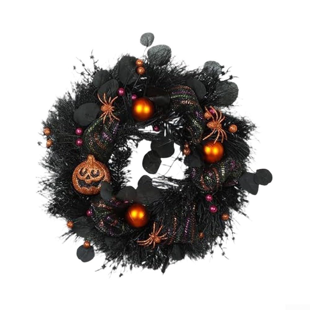 Ghirlanda Halloween Nera 50cm con Zucca(50CM)