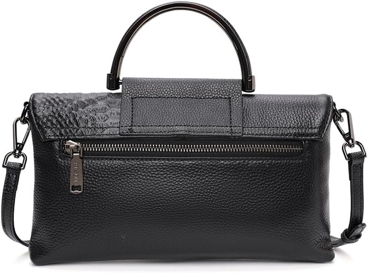 Genuine leather snake pattern handbag for women's fashionable and versatile top layer cowhide one shoulder crossbody small bag，purse