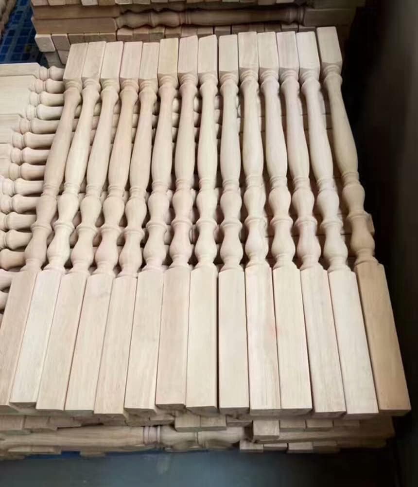 Corrimano Scala Balaustra in Legno Mandrino Balaustre per Scale Interne, Colonna per Mandrini Interni Moderni per Scala Balcone Casa Attico, 5 Pack, 95cm/37.4in