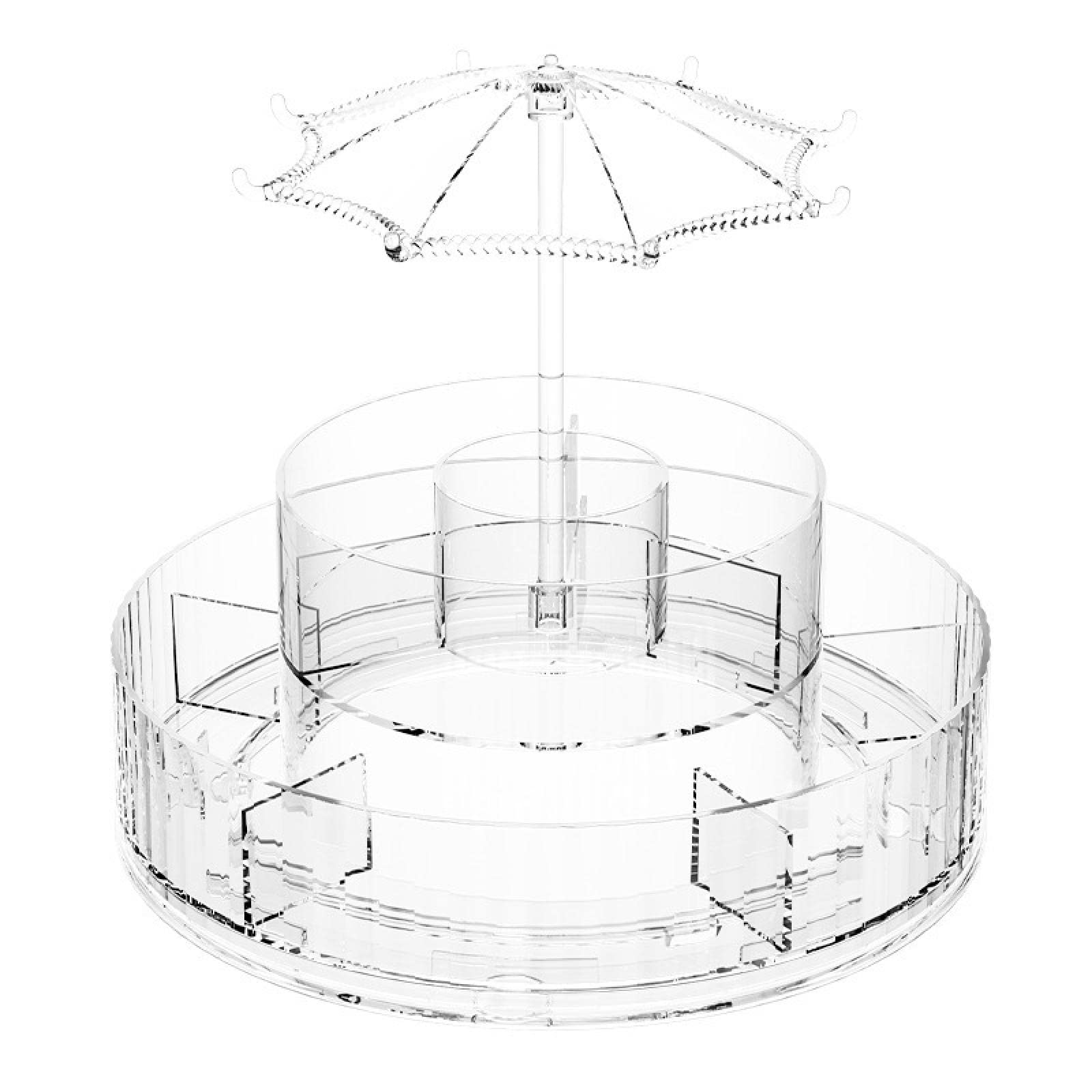 ZIKGER Cosmetics storage box, transparent rotating tabletop dresser, finishing lipstick, skincare product shelf Transparent selection cosmetics storage box