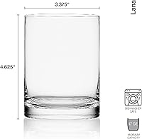Vista 3 de Mikasa Lana Whiskey Rocks Double Old Fashion Glasses, Set of 4, 17 Ounce, Clear
