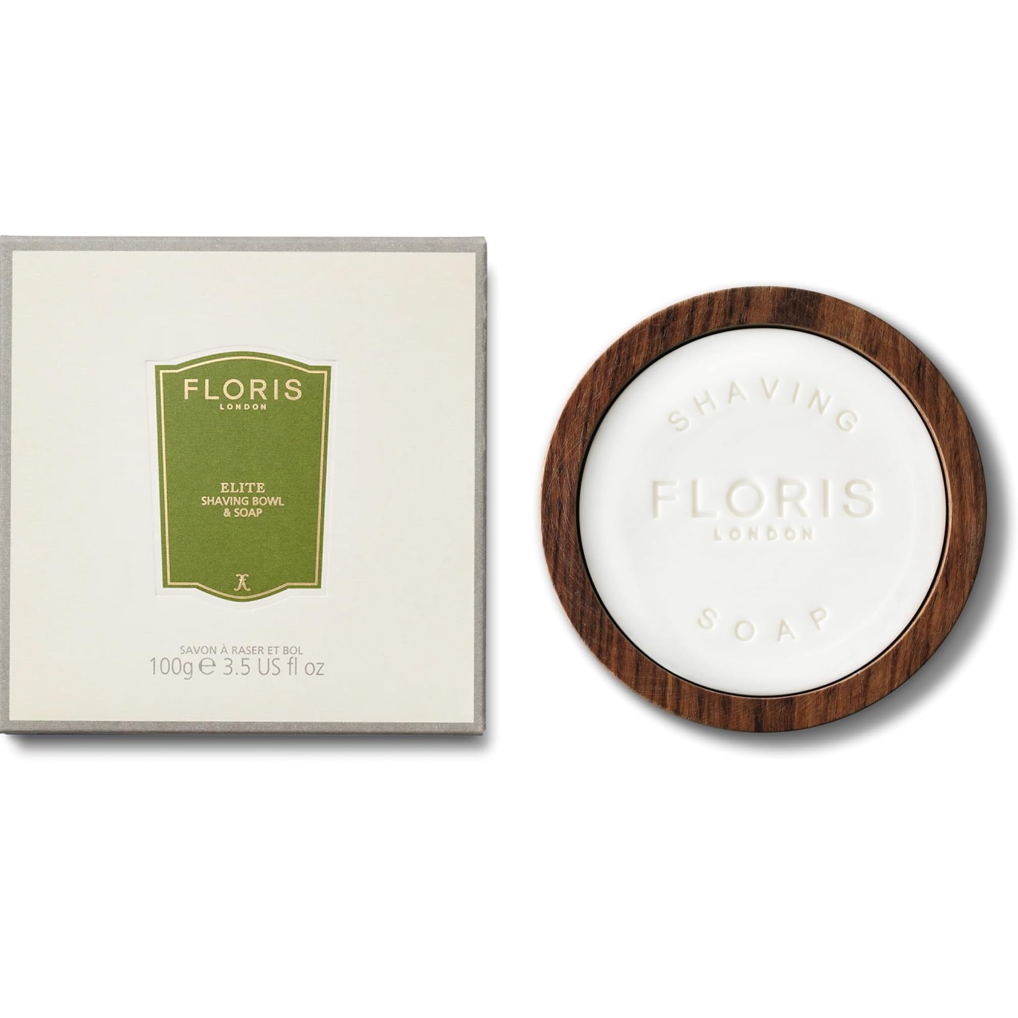 Floris London Elite Shaving Soap In A Wooden Bowl, 3.4 oz