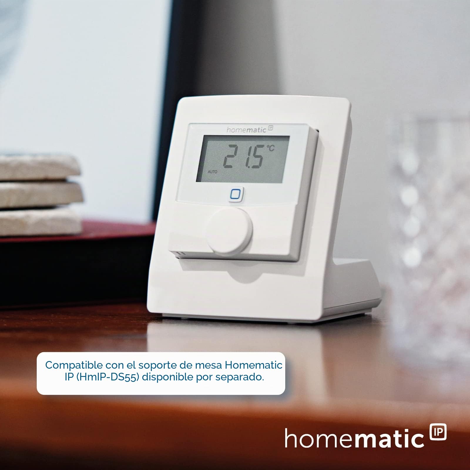 Homematic IP Smart Home Termostato de Pared con Sensor de Humedad, Control Inteligente de calefacción Mediante aplicación y Amazon Alexa, 143159A0 Blanco