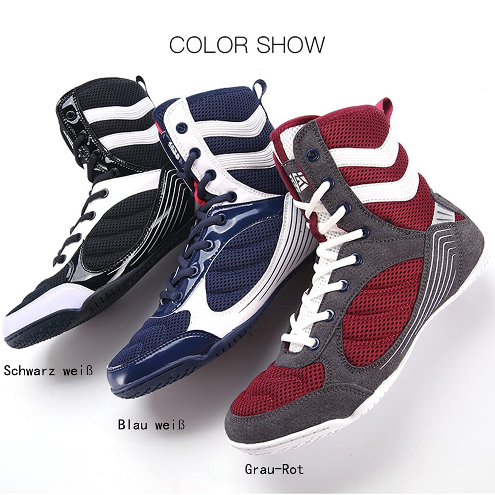 Scarpe da Boxe da Uomo e da Donna comode e Traspiranti Scarpe da Wrestling Scarpe tozze
