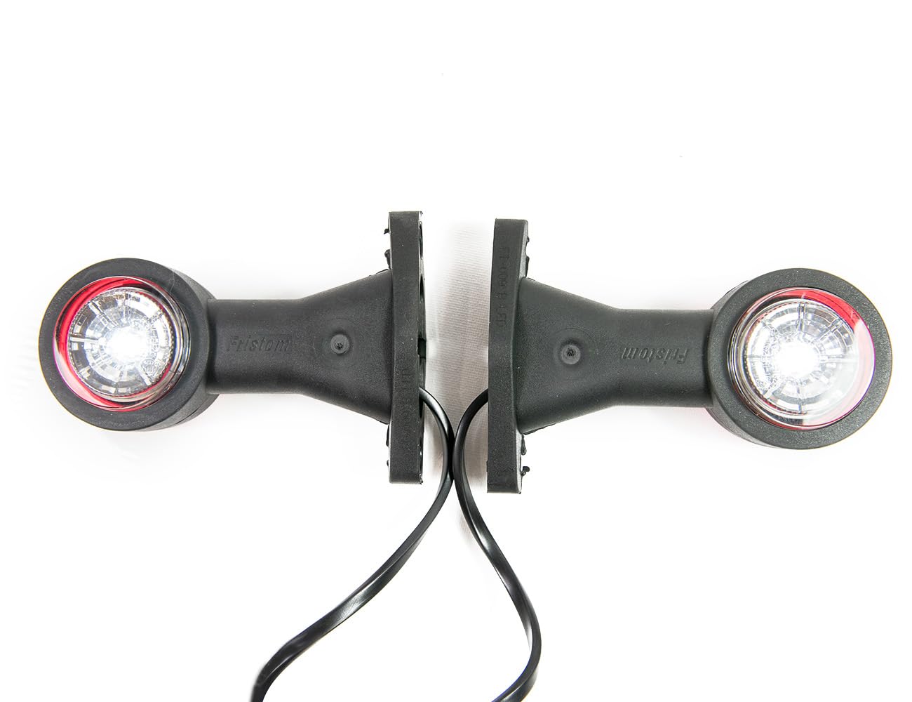 2 x Luz lateral de goma LED 12V 24V con homologación Y luz de posición coche camión caravana KFZ lámpara blanca roja larga