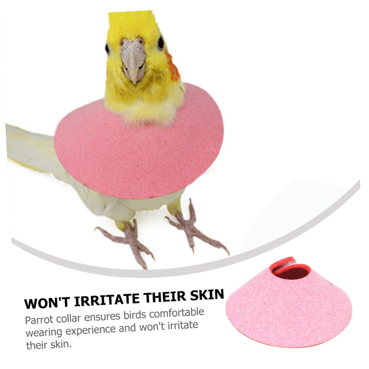 VANZACK 3pcs Parrot Neck Protector Cone Collar Soft Breathable Washable Reusable Bird Biting Collar Bird Supplies