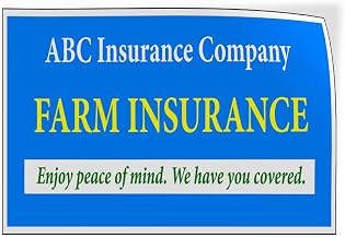 Company Name Farm Insurance Blue Custom Door Decals Vinyl Stickers Business Outdoor Blue 7X5Inches