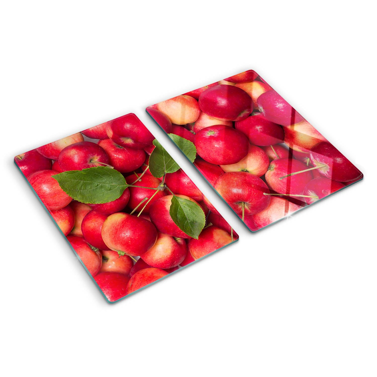 Planche à découper 2x40x52cm en verre trempé avec design pommes rouges