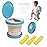 SunnySmile portable, foldable potty seat for toddler, Training Toilet Seat Emergency Toilet for Car, Camping, Outdoor, indoor (light blue, large)