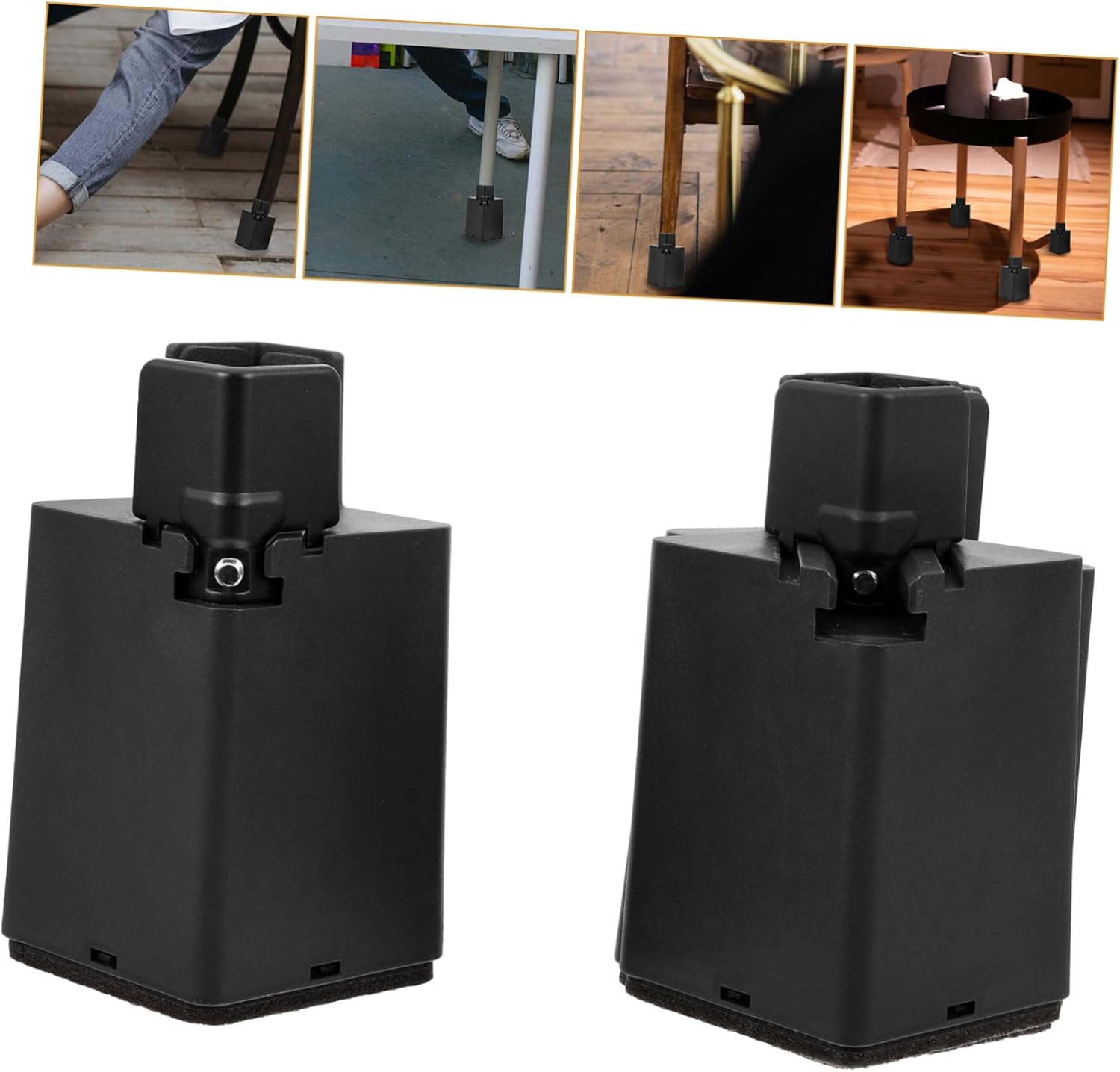 Angoily 4pcs Adjustable Furniture Risers for Beds Sofas and Tables Heightening Support Pads for Enhanced Stability and Versatility