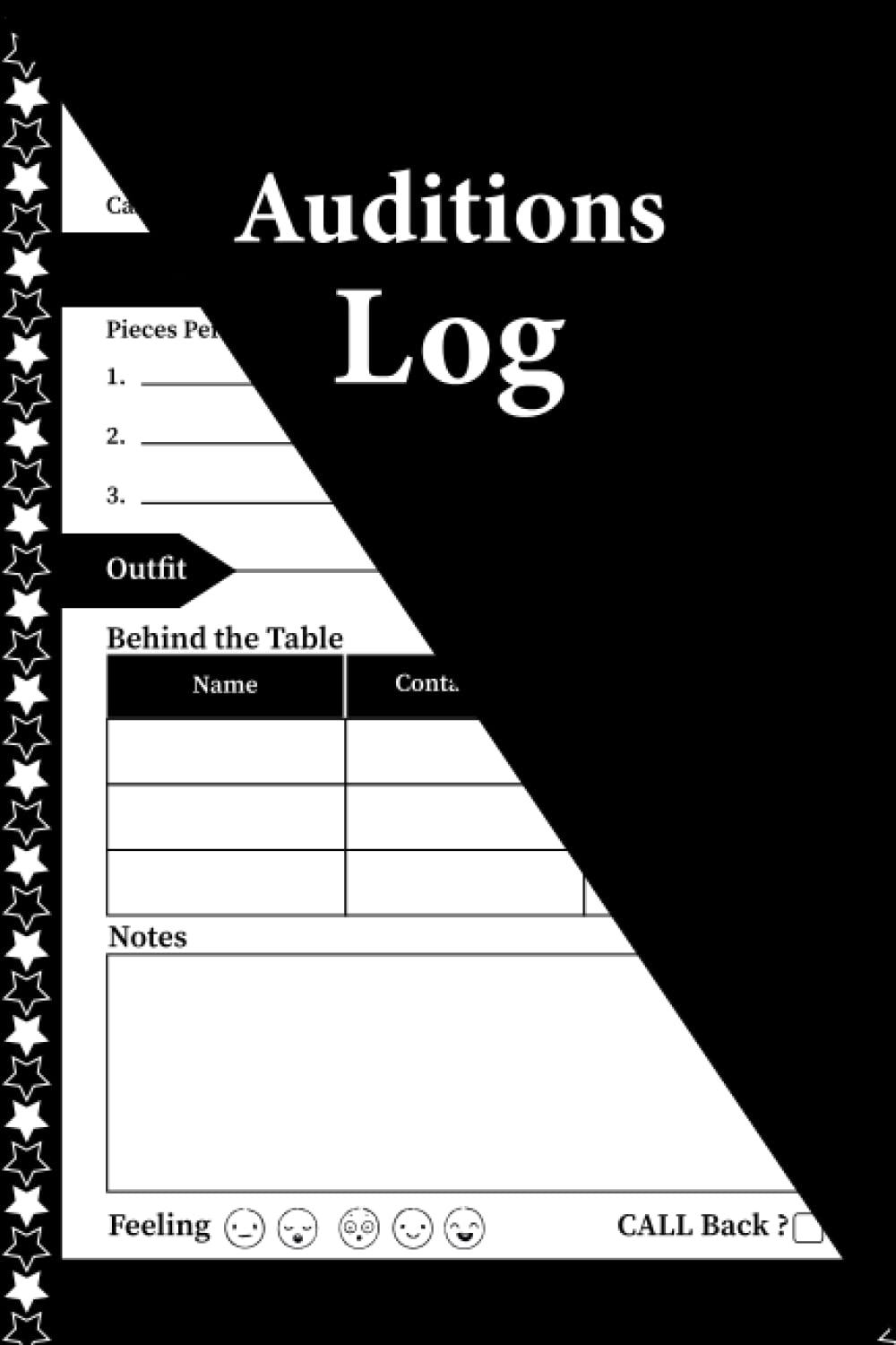 Auditions Log: Log Book for Actors, Singers and Performers - 110 Pages With Audition Sheets