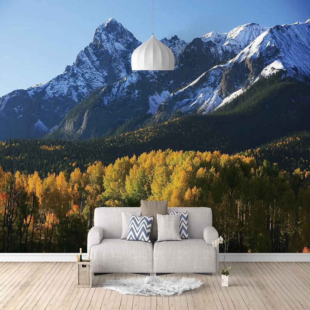 Papier Peint Panoramique Bois d'Automne 3D Auto-adhésif 250x175 cm