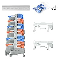 Vista 22 de 8 piezas de bloques de terminales TBD, 600V 10A 0.5-1.5mm², bloques de terminales de tornillo montados en riel DIN desmontables y ensamblables