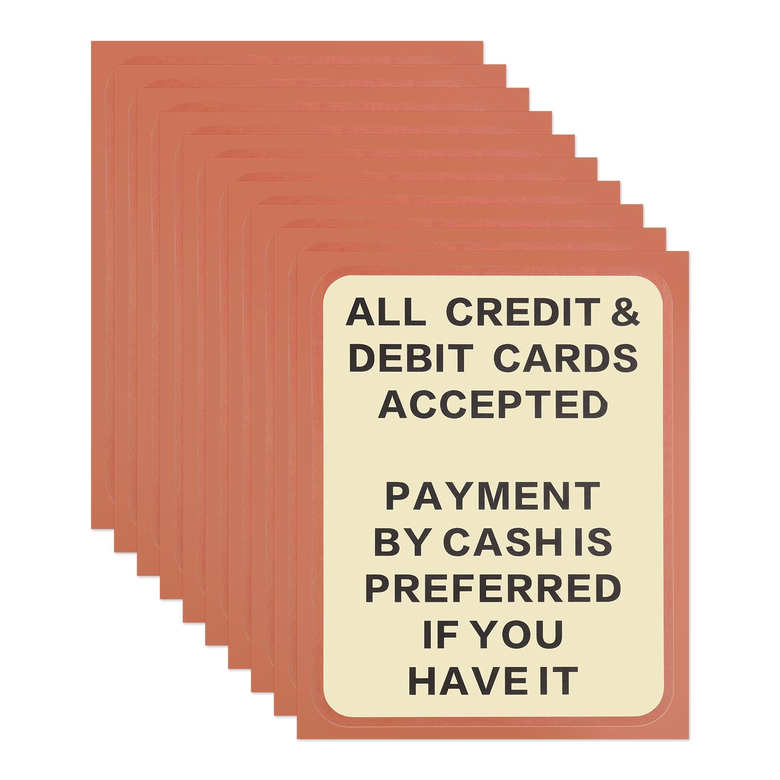 The Lord Of The Tools 10Pcs Transparent 125Mm X160mm Credit And Debit Cards Accepted Cash Preferred Sticker Pvc Credit Card Gloss Sticke Signs