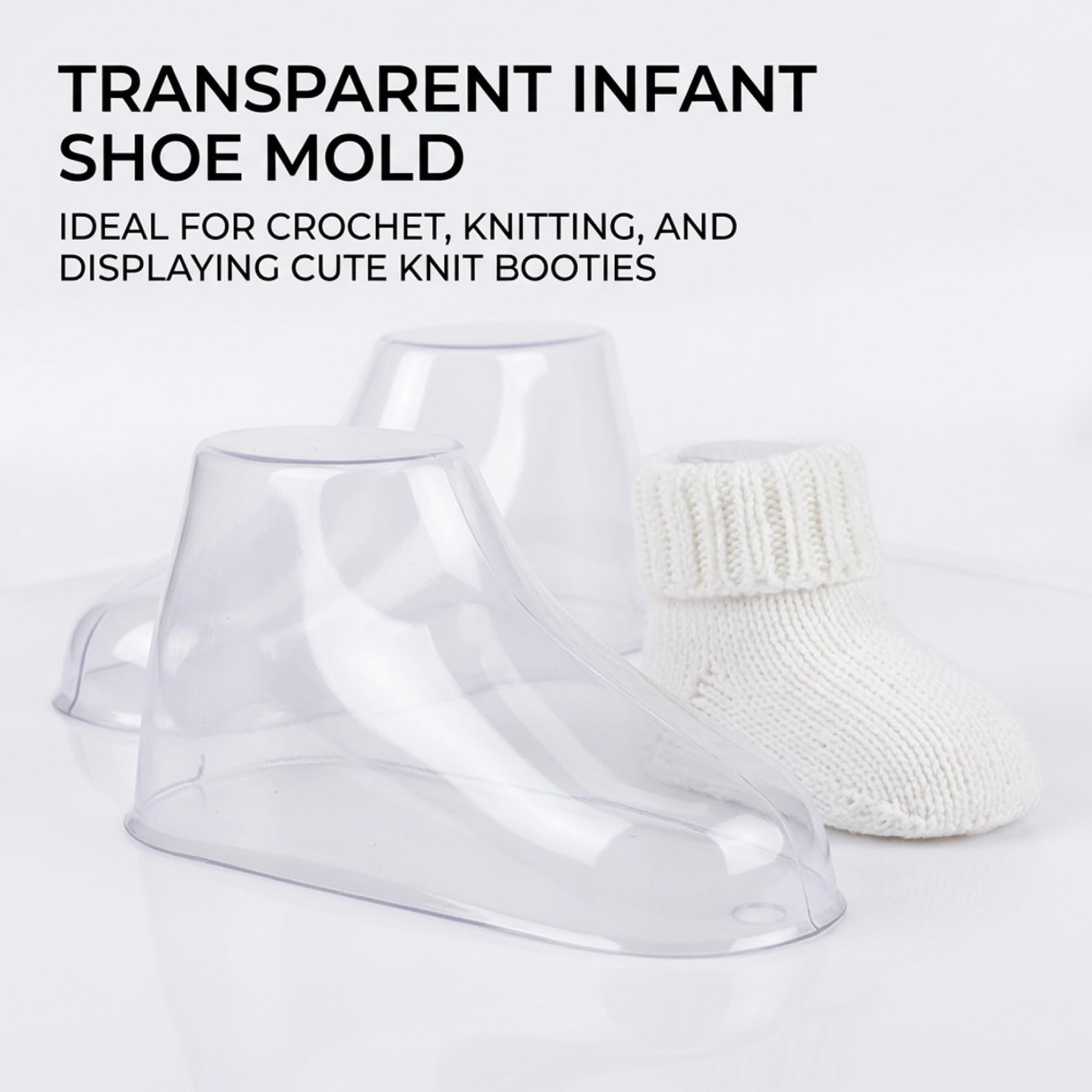 Modello di scarpe in plastica trasparente per scarpine da neonato, 90 pezzi di espositore trasparente per scarpe da neonato, modellatori multi-misura per mantenere la forma (8/10/12 cm), piede t
