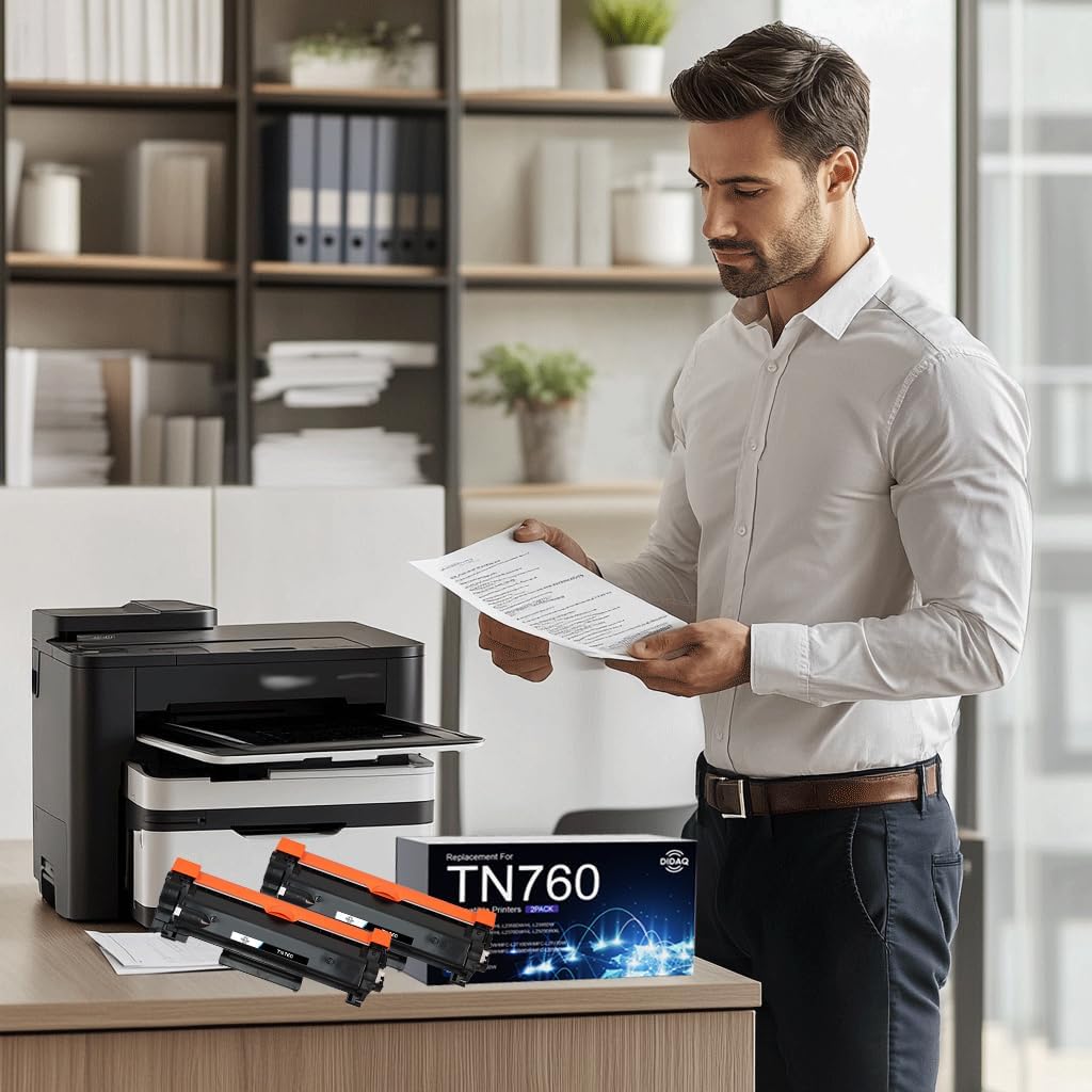 TN760 Toner for Brother Printer Replacement for Brother TN760 TN-760 TN730 TN-730 for MFC-L2710DW MFC-L2750DW HL-L2395DW HL-L2370DW DCP-L2550DW HL-L2350DW HL-L2390DW MFC-L2690DW (Black, 2 Pack)