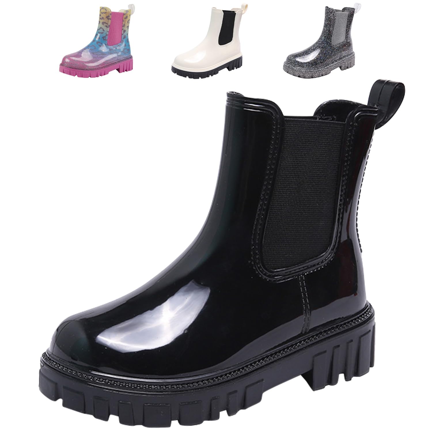 DRECAGE Gummistiefel Damen Halbhoch Regenstiefel Wasserdicht Chelsea Boots Damen Regenschuhe Kurz 36-41 EU