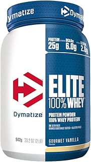 Elite 100% Whey Gourmet Vanilla 942g - High Protein Low Sugar Powder + Whey Protein and BCAAs
