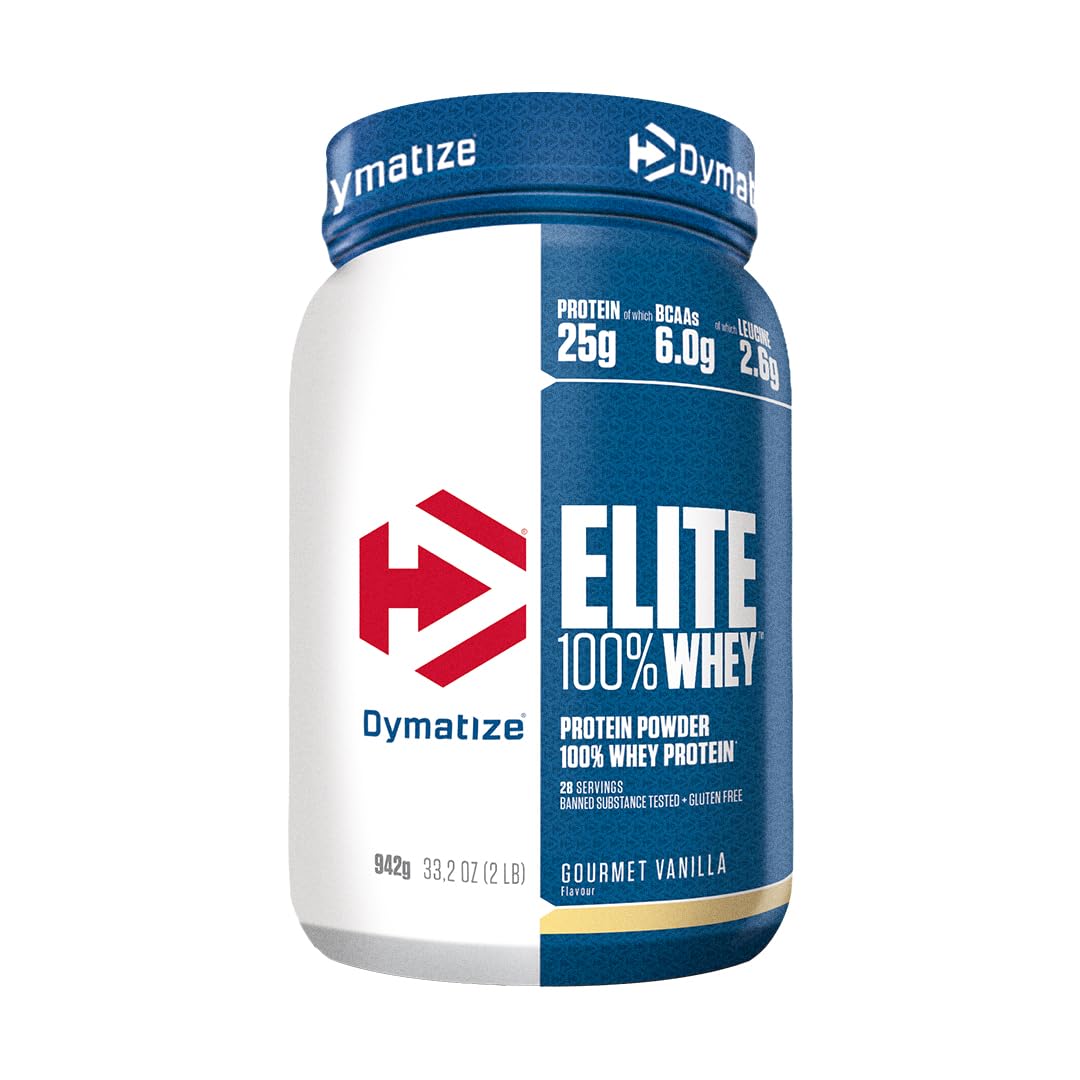 Elite 100% Whey Gourmet Vanilla 942g - High Protein Low Sugar Powder + Whey Protein and BCAAs