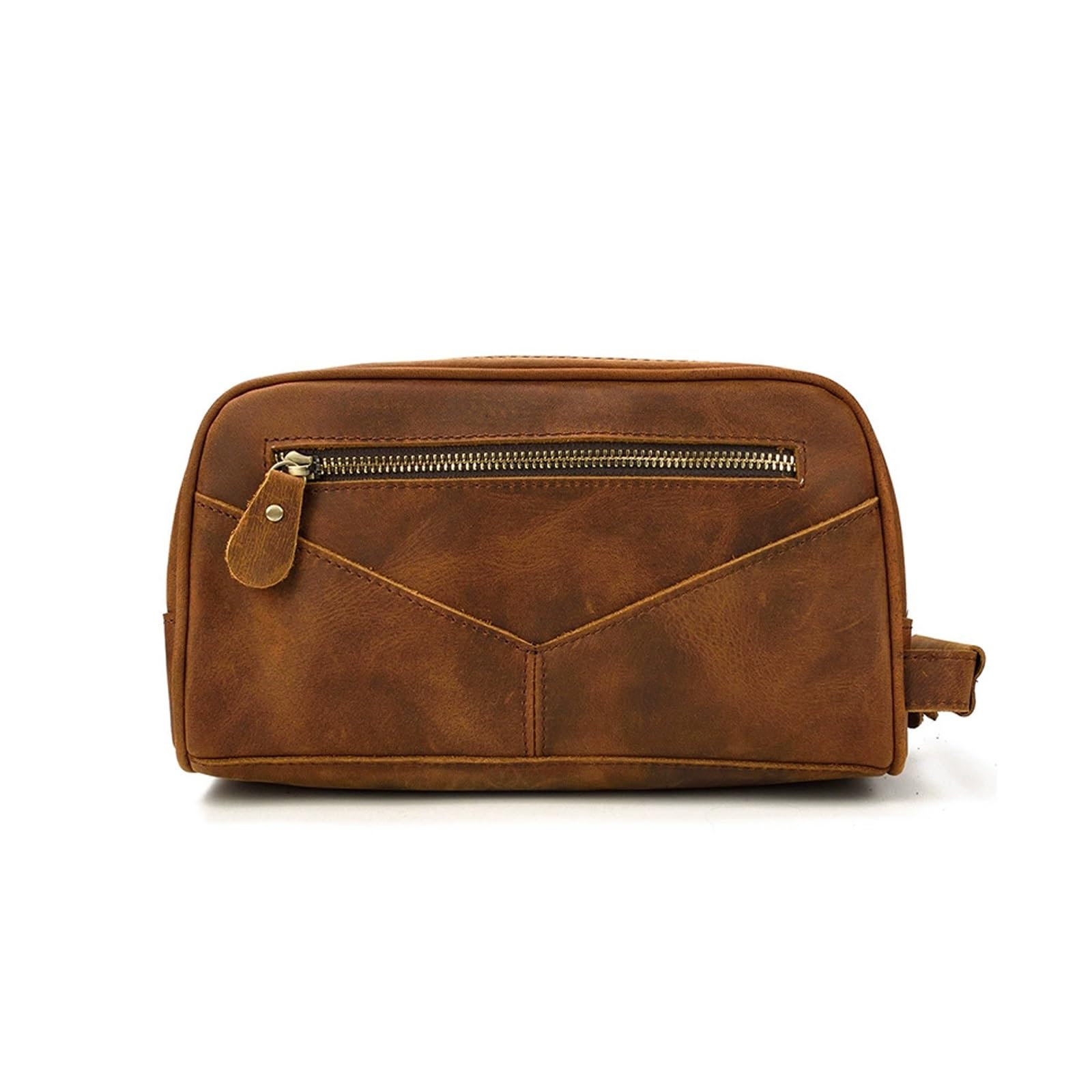 Kulturbeutel, wasserdichter Reise-Kulturbeutel aus Leder, Organizer, perfekt for die Rasur, Pflege, Dopp-Kit und den Geschäftsurlaub im Haushalt, Kosmetiktasche mit tragbarem Griff ( Grey : A , Size :