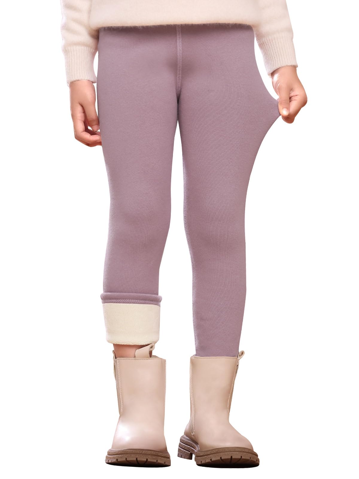 Vorvowry Thermoleggings Mädchen Weiche Gefütterte Stretch Thermohose Dicke Kuschelige Warme Winter Leggings für Kinder