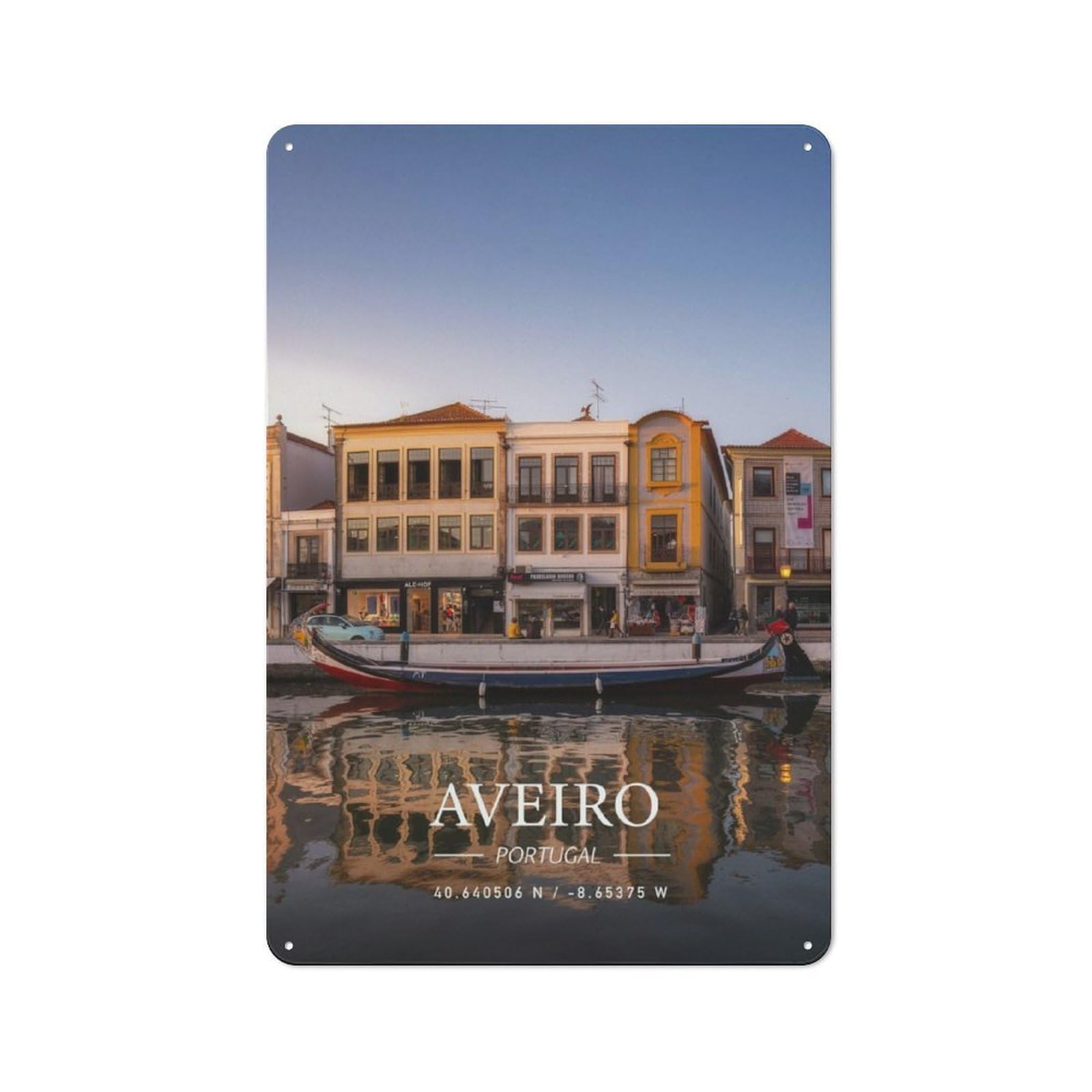 Junmoney Aveiro Rustic Metal Wall Sign 30X20cm For Hobby Room Or Studio, For Vintage Wall Decor Fans, For Themed Room Decoration