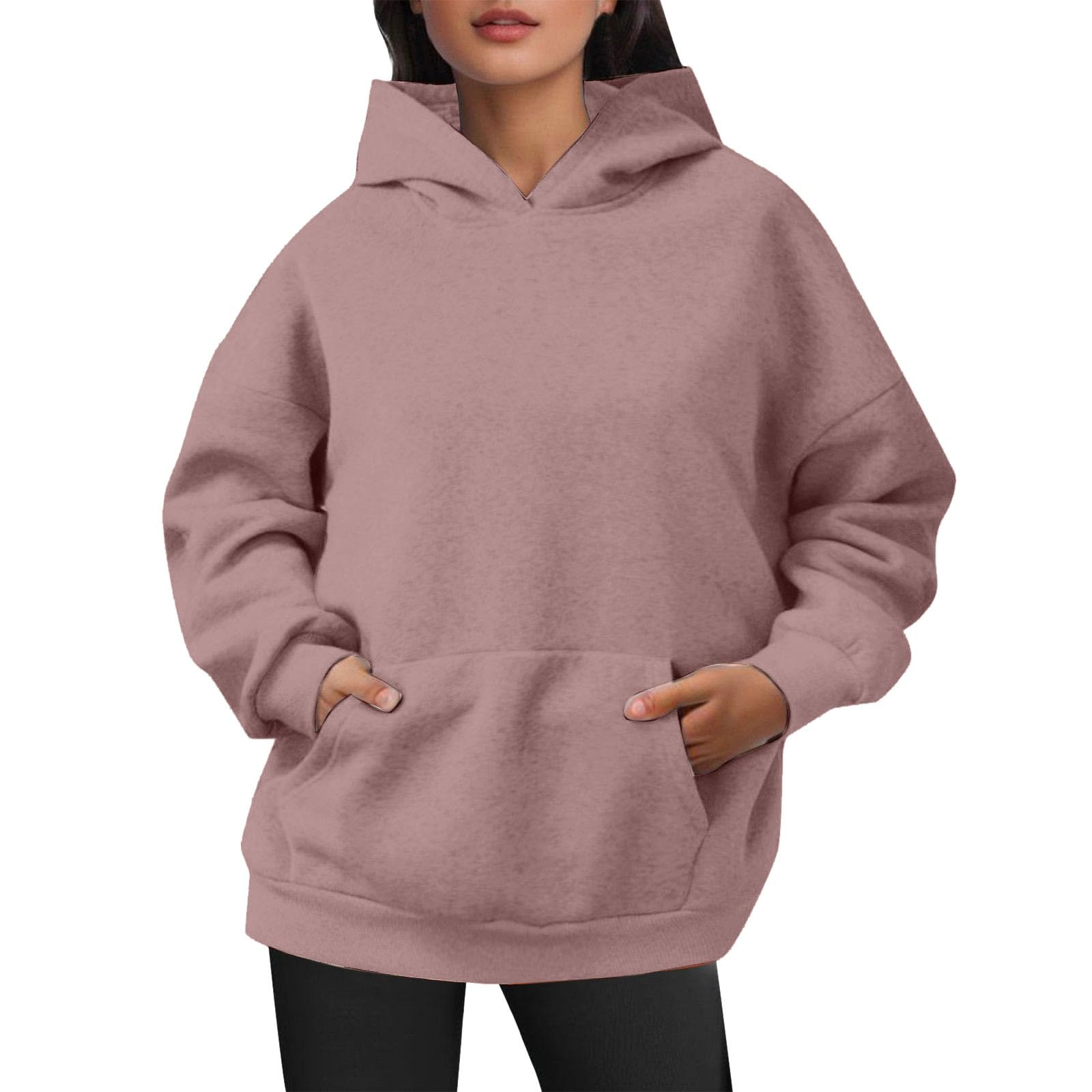Genérico Sudadera Mujer Tamaño Sin Capucha Terciopelo Corto Manga Larga Bolsillos Ropa Otoño Invierno Casual