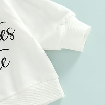 fhutpw Toddler Baby Boys Girls Sweatshirt Tops Letter Print Long Sleeve Pullover Shirts Fall Outfits Clothes