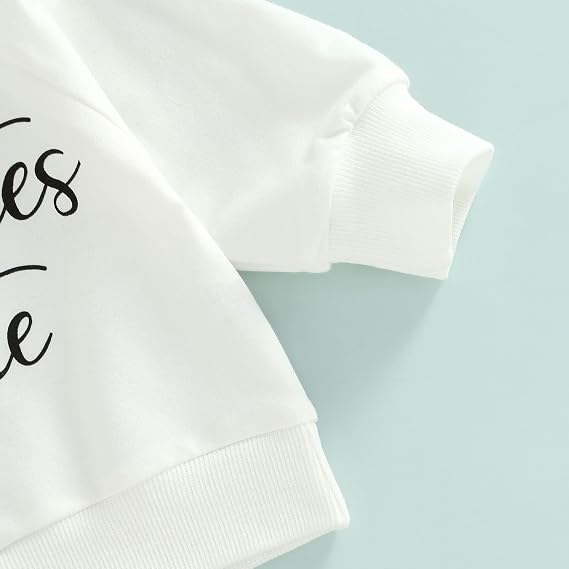 fhutpw Toddler Baby Boys Girls Sweatshirt Tops Letter Print Long Sleeve Pullover Shirts Fall Outfits Clothes