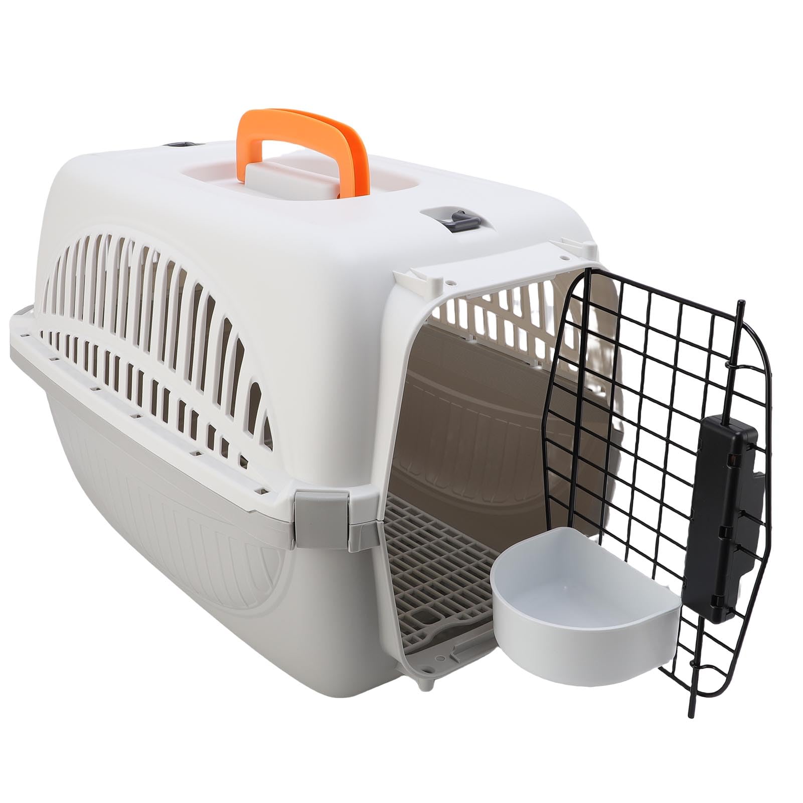 CHICIRIS Transporter dla Zwierząt, Przenośny Plastikowy Transporter dla Psa z dużą ilością Miejsca na Wizyty u Weterynarza i Wycieczki Samochodem 18,9 X 12,6 X 12,6 Cala (GRAY)