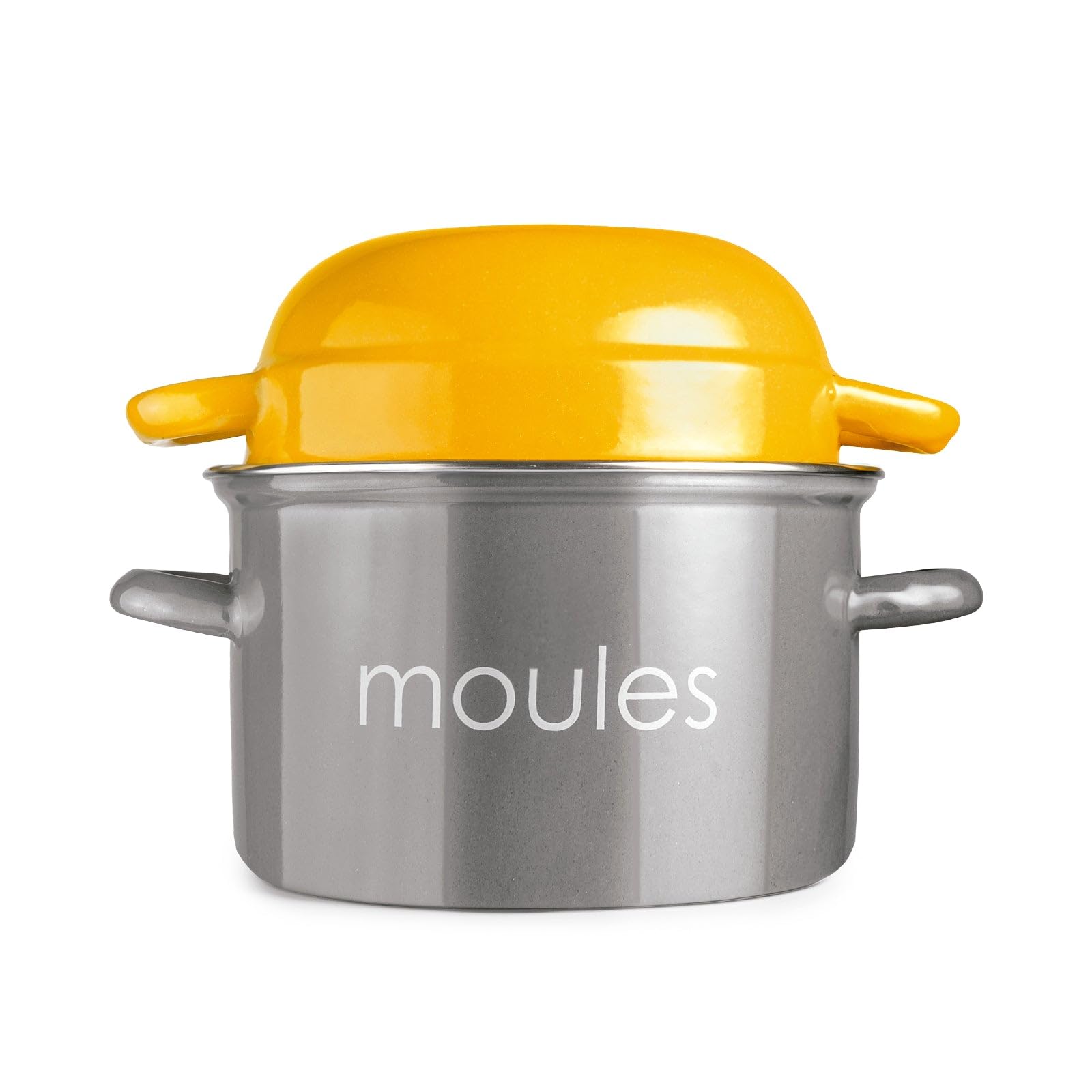 IBILI Mussels Pot, Peach, 18 cm, Enamelled Steel, Suitable for Induction Hobs