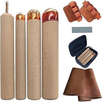 Malloy Pressure Flaker,Copper Boppers Knapping Tools Kit Obsidian Crafting Tool,Dragon Crystal Stone Age Toolkit,for Both Pros