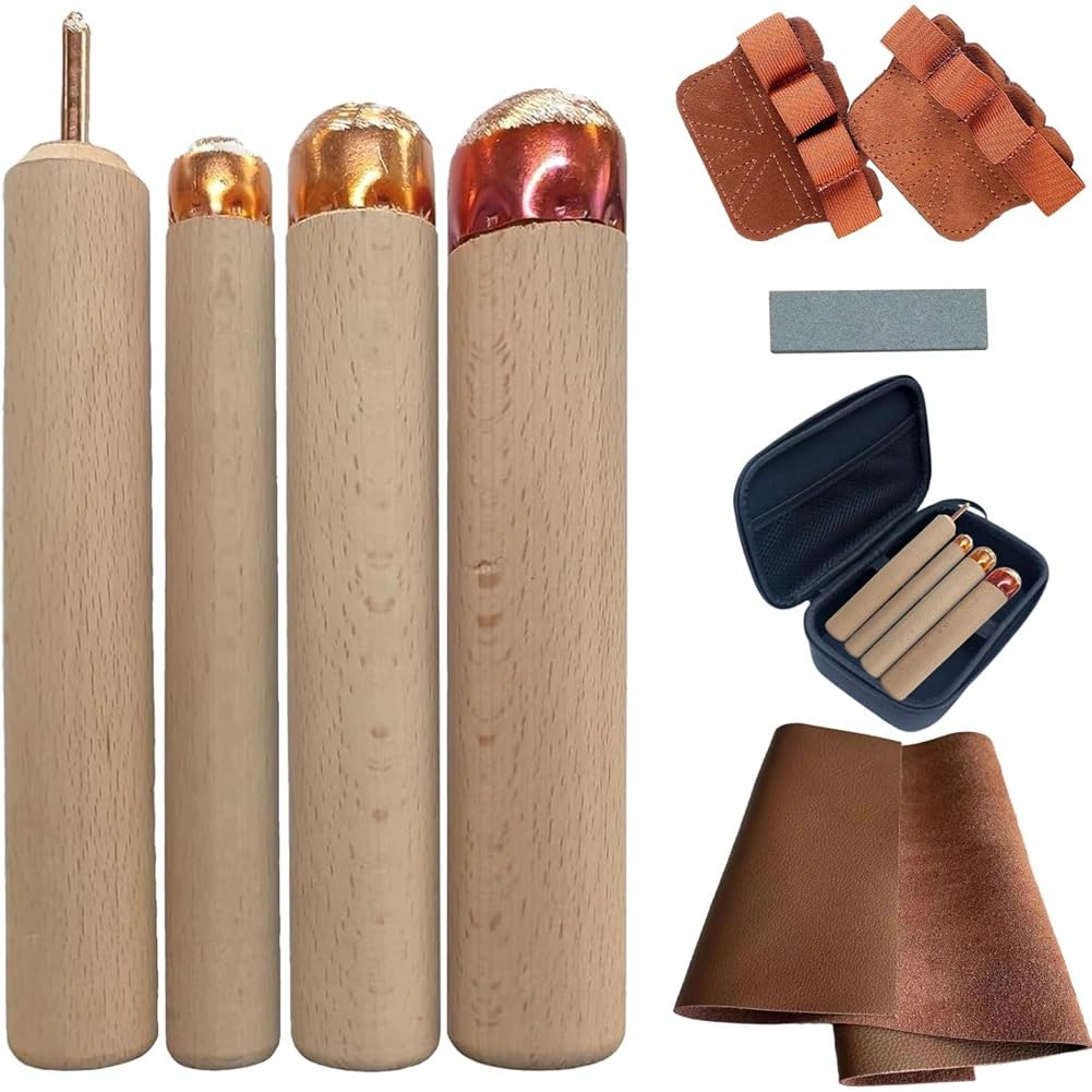 detee Knapping Tools Kit Obsidian Crafting Tool Dragon Crystal Stone Age Toolkit for Both Pros,Pressure Flaker,Copper Boppers