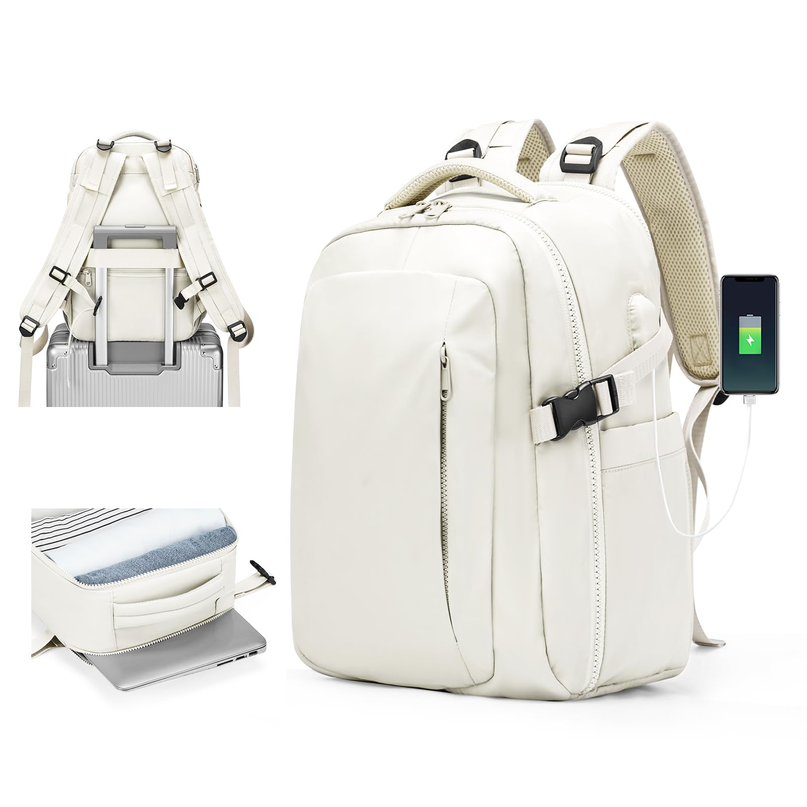 SZLX Mochila al Vacio con Bomba Equipaje de Mano 40x30x20 Ryanair Vueling Wizzair Easyjet Mochila Viaje Cabina Avion 40x20x25 Ryanair Mujer Mochila de transporte Impermeable para Computadora Portátil — view 11