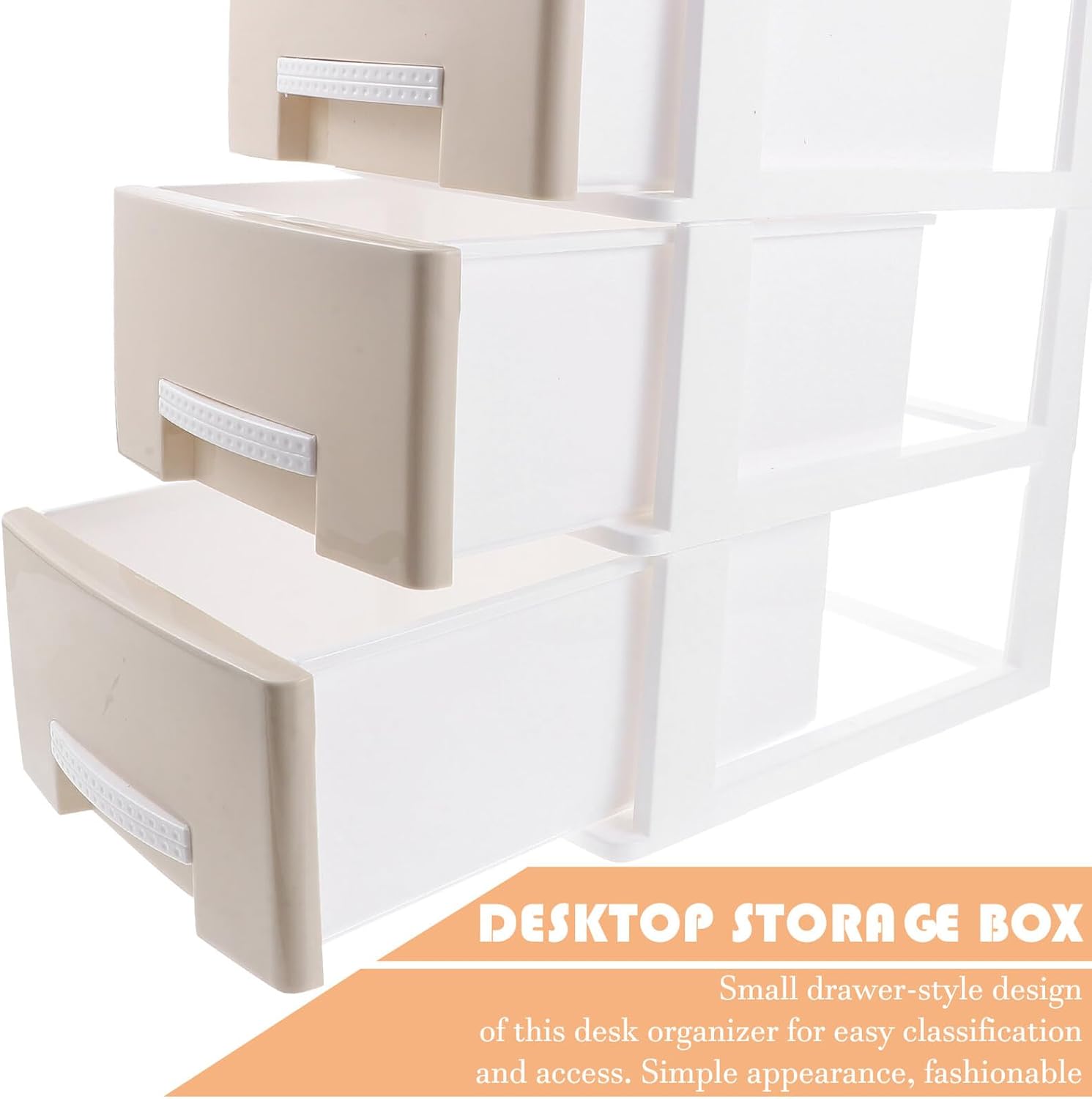 Plastic Storage Drawer Box for Desktop Multi-function Desk Organizer with Large Capacity Lightweight Plastic Office Storage Container for Files Stationery Makeup and Sundries