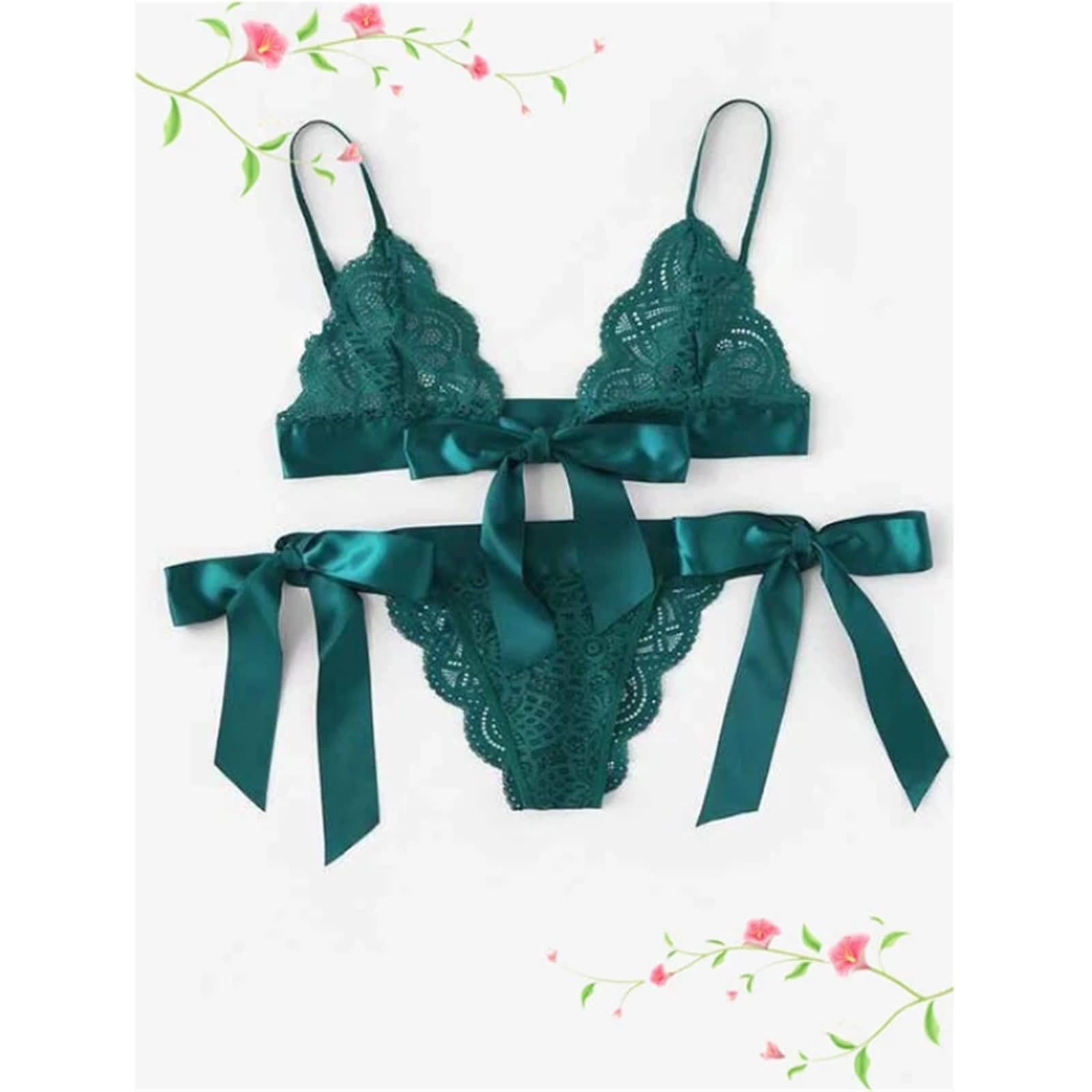 Mutandine sopra il ginocchio Set di lingerie da donna in pizzo sexy con reggiseno e mutandine, set di lingerie da donna trasparente in rosso, set di biancheria intima ultrasottile senza fodera