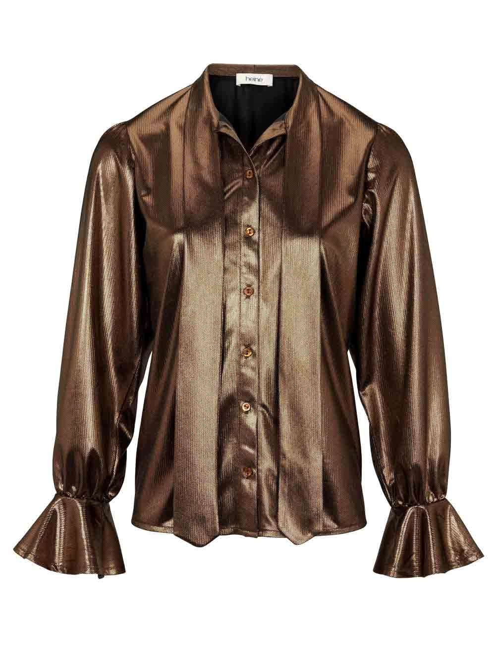 Heine Damen Bluse mit Schluppe, bronzefarben, Größe:34