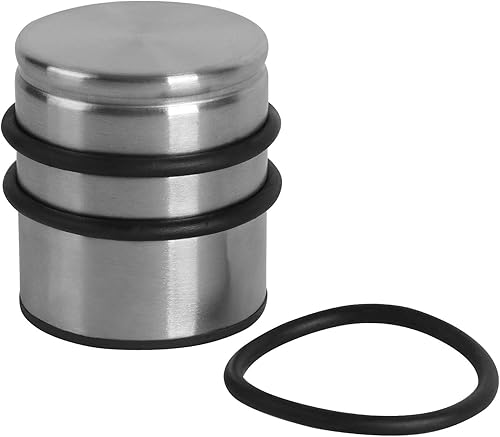 Miniatura 3 de 4 topes de puerta de acero inoxidable resistentes de 2.75 x 3.1 pulgadas, rodeados de bandas de goma protectoras, cuña de puerta antideslizante para